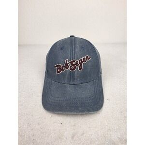 Vintage Bob Seger Denim Blue Embroidered Spellout Logo‎ Strapback Hat Adjustable